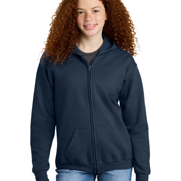 School Youth Heavy Blend ™ Full Zip Hooded Sweatshirt Thumbnail