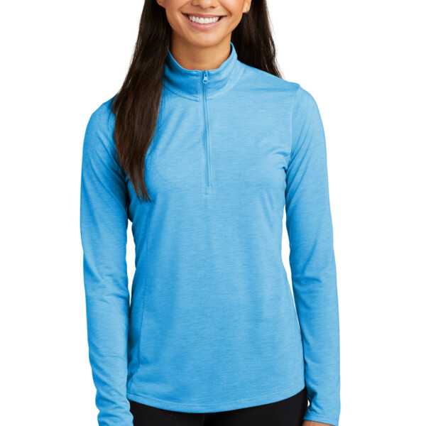 DP Ladies PosiCharge ® Tri Blend Wicking 1/4 Zip Pullover Thumbnail