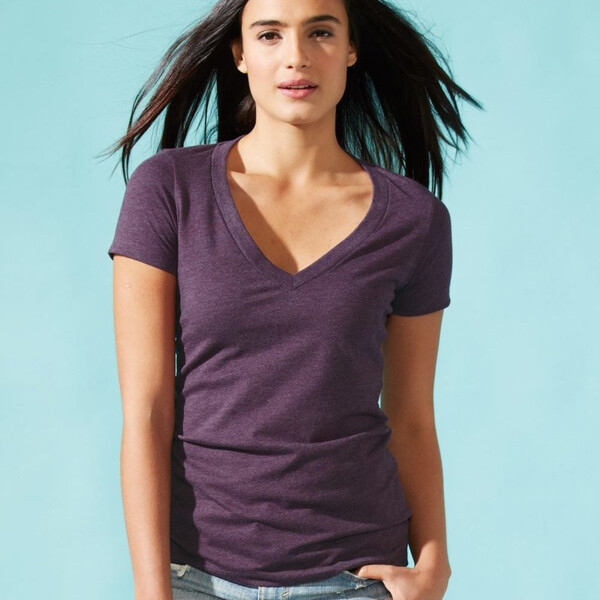 vinnys Women’s CVC Deep V-Neck T-Shirt Thumbnail