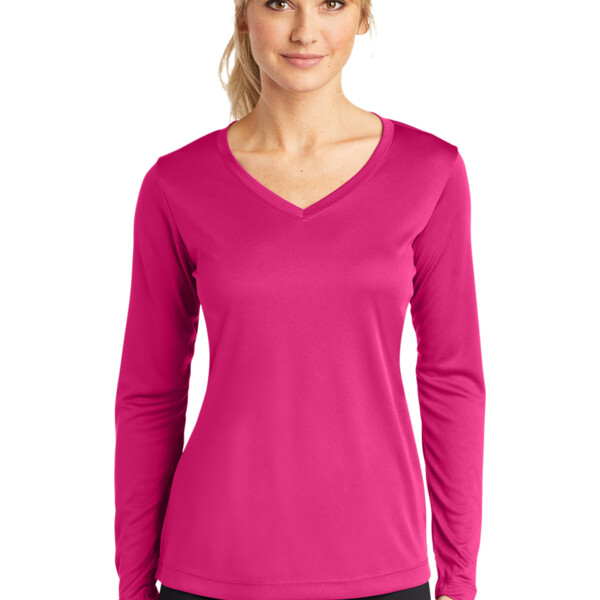 Ladies Long Sleeve PosiCharge ® Competitor™ V Neck Tee Thumbnail